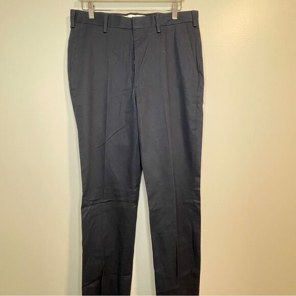 Other - Berle Mens Dress Pants Blue Pockets Flat Front Belt Loops 35xRaw edge New